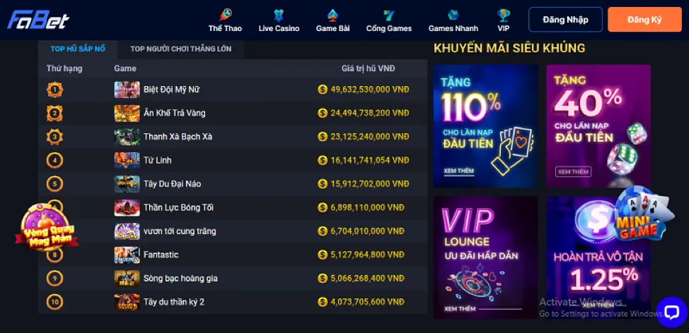 Hoàn trả Slot & Bắn Cá New8